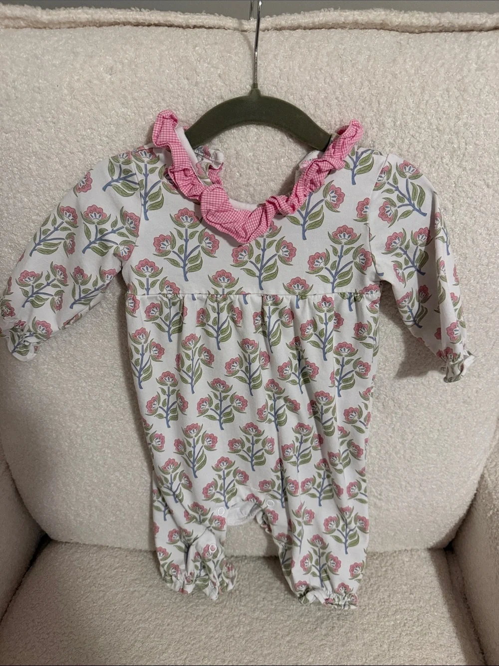 Stitchy Fish Pink Floral Romper